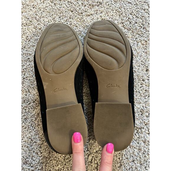 Clarks Collection Perforated Suede Loafers Juliet Hayes Women's‎ Black 7.5M - Picture 10 of 11